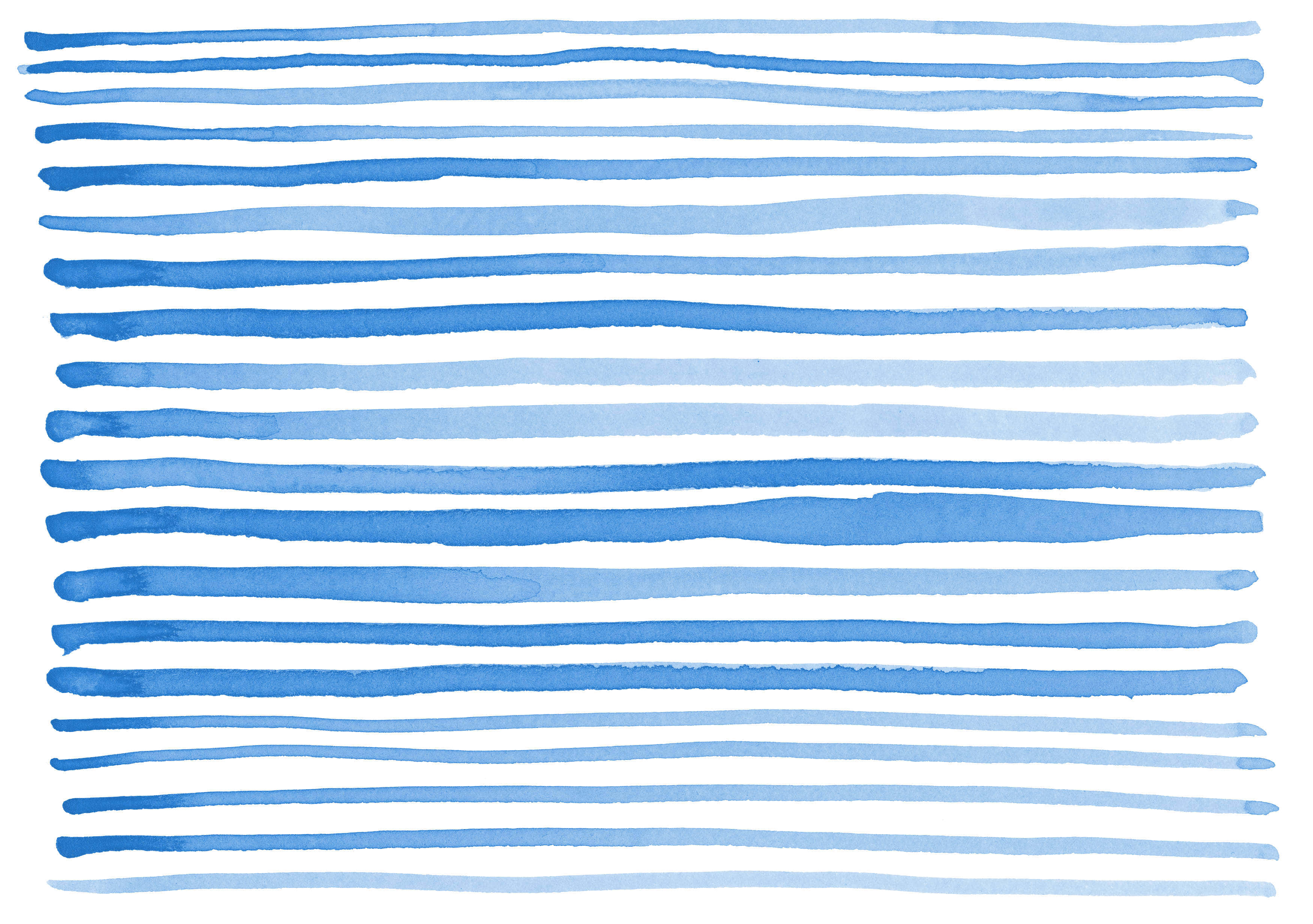 Stripes 桌布 壁紙 — 水平藍色水彩筆觸在純白背景上呈現不同強度變化。