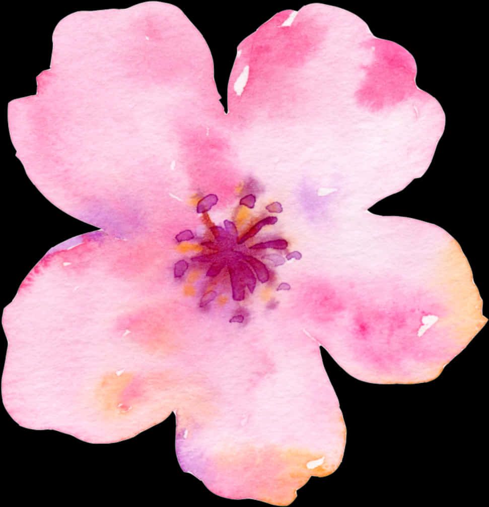水彩櫻花藝術作品
