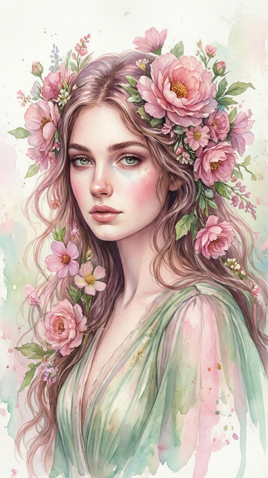 水彩處女座少女 壁紙