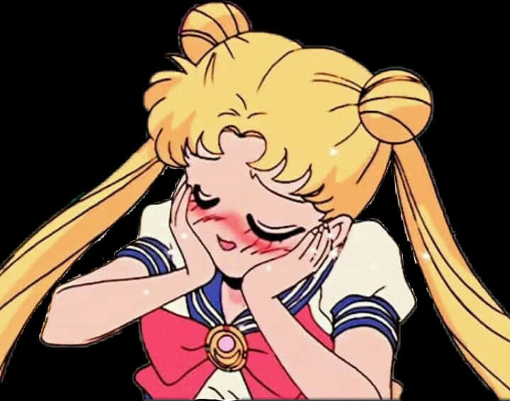 水手月亮害羞表情 壁紙