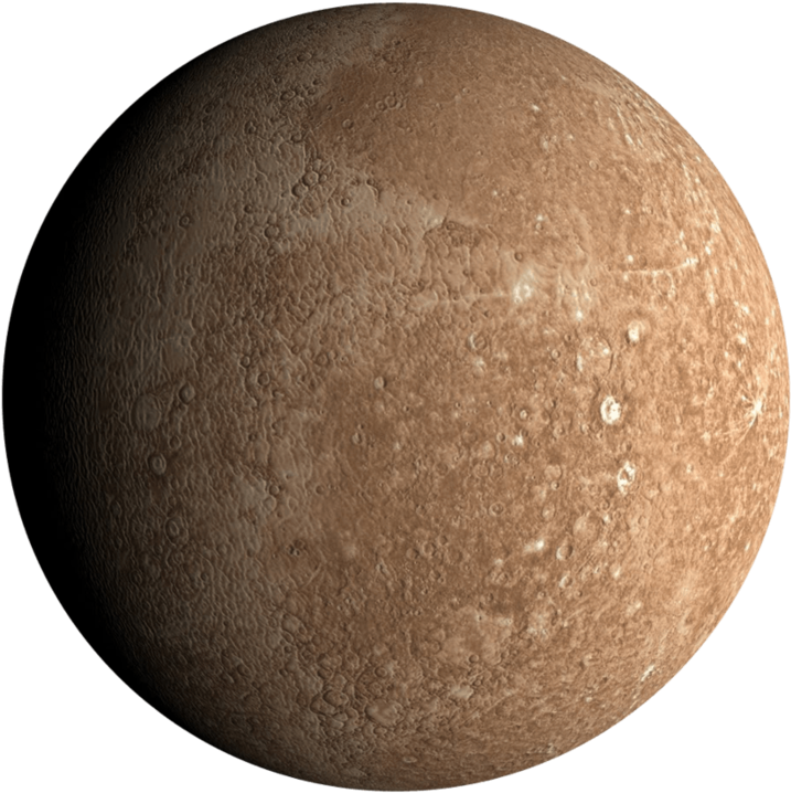 Mercury 桌布 壁紙 — 水星佈滿隕石坑的表面在陽光下發光，映襯著黑色虛空的詳細視圖。