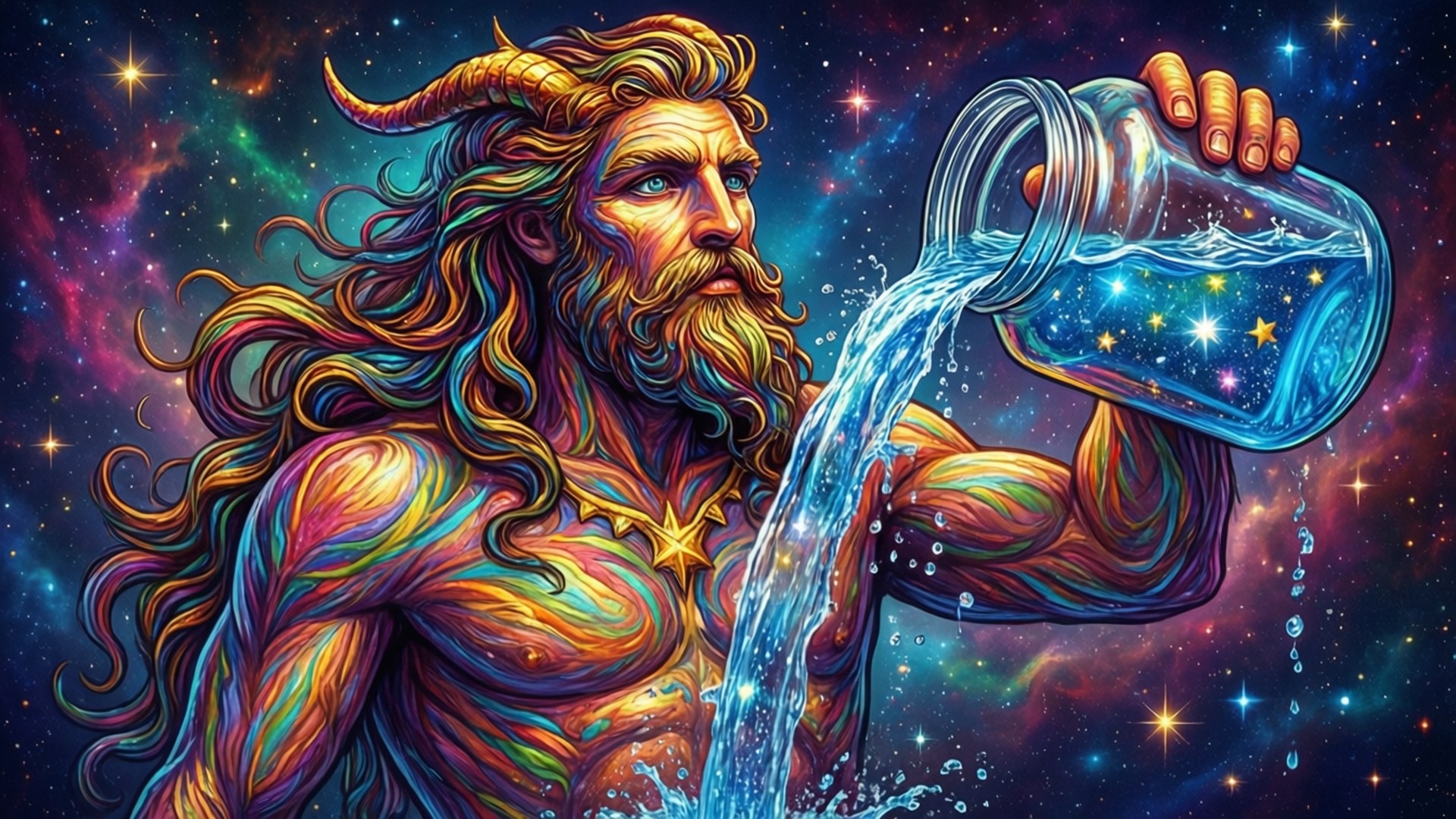水瓶座倒水人 壁紙