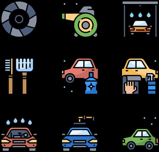 汽車保養向量圖標 壁紙