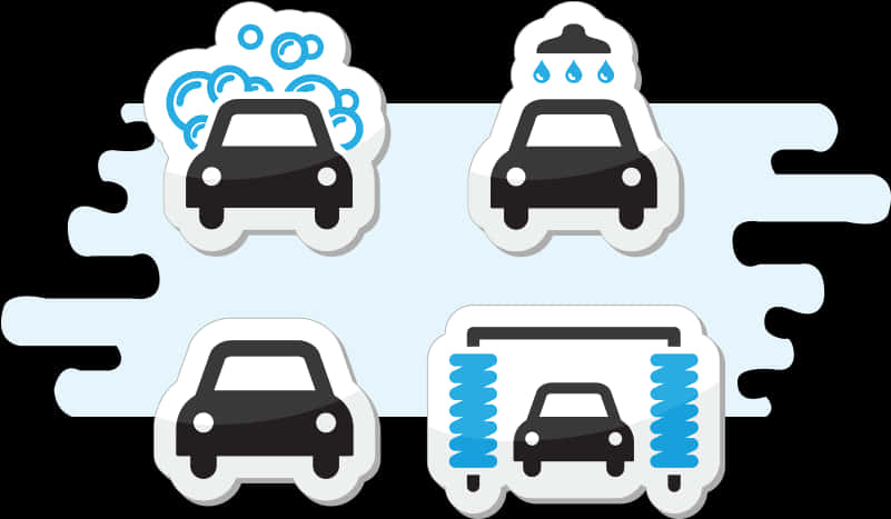 汽車清洗流程向量插圖 壁紙
