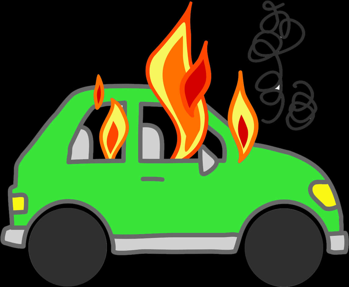 汽車著火剪貼畫 壁紙