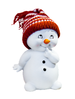 沉思的雪人戴著編織帽 壁紙