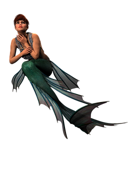 沉思美人魚數位藝術 壁紙