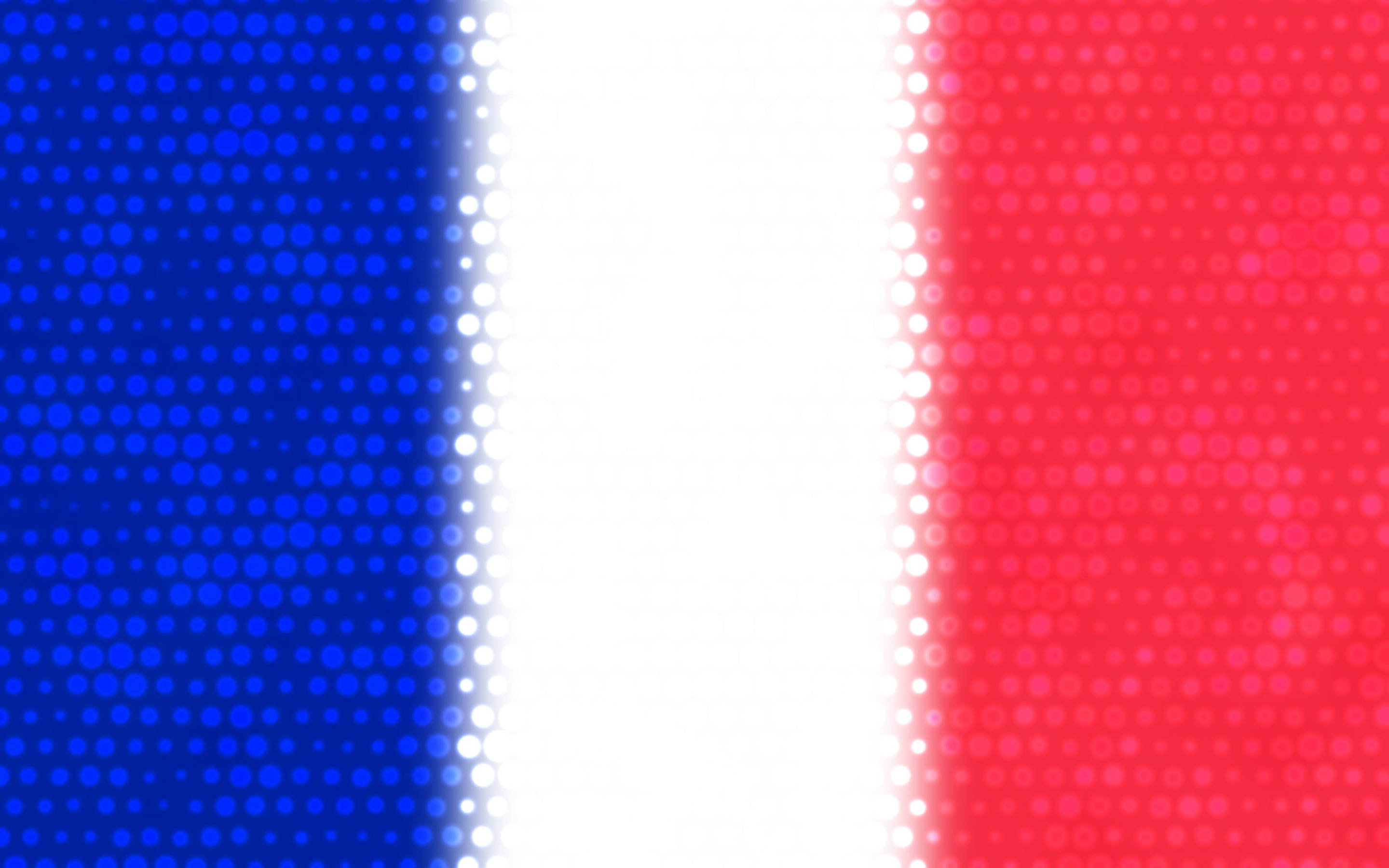France Flag 桌布 壁紙 — 法國三色旗的抽象半色調圖案，帶有藍、白、紅垂直條紋。