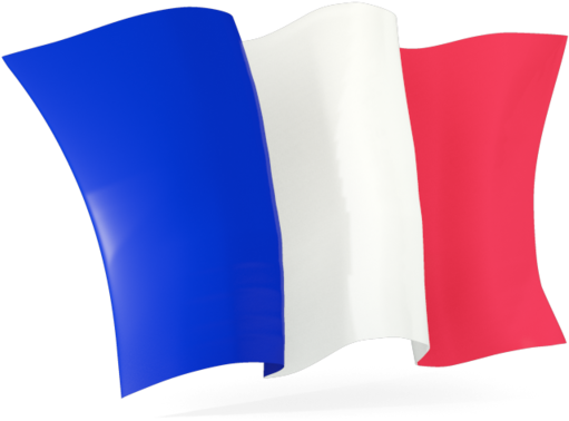 France 桌布 壁紙 — 法國國旗在純黑色背景上動態飄揚，帶有鮮明的藍、白、紅垂直條紋。