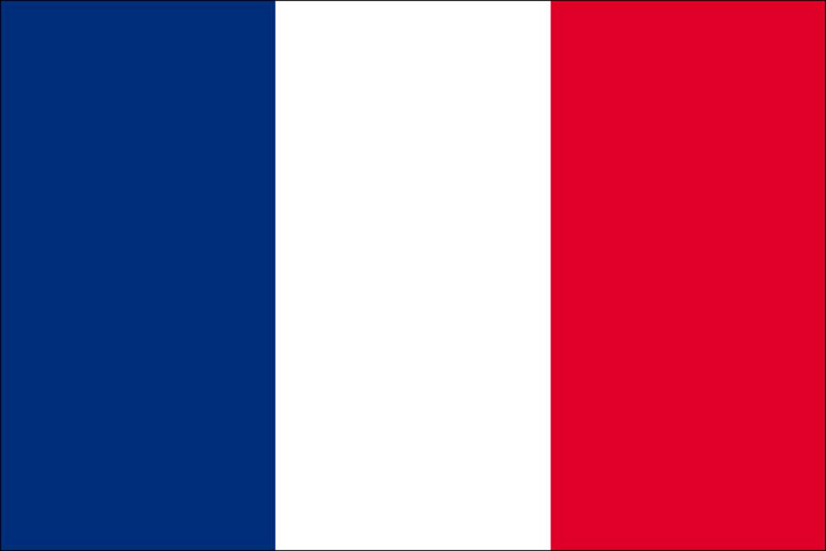 France Flag 桌布 壁紙 — 法國國旗顯示三條垂直條紋，分別為藍色、白色和紅色，寬度相等。