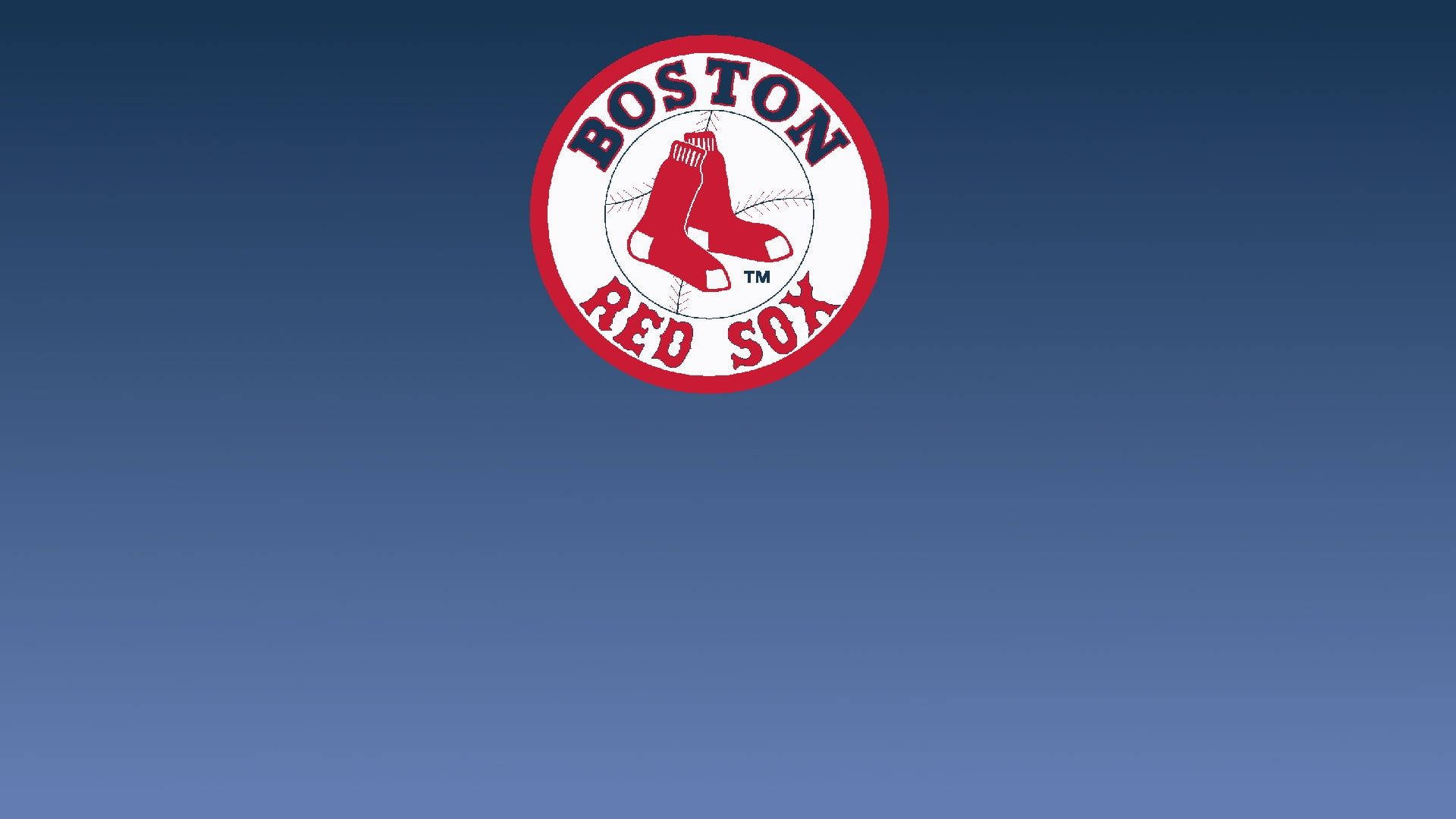 Boston Red Sox 桌布 壁紙 — 波士頓紅襪標誌居中在漸變藍色背景上。