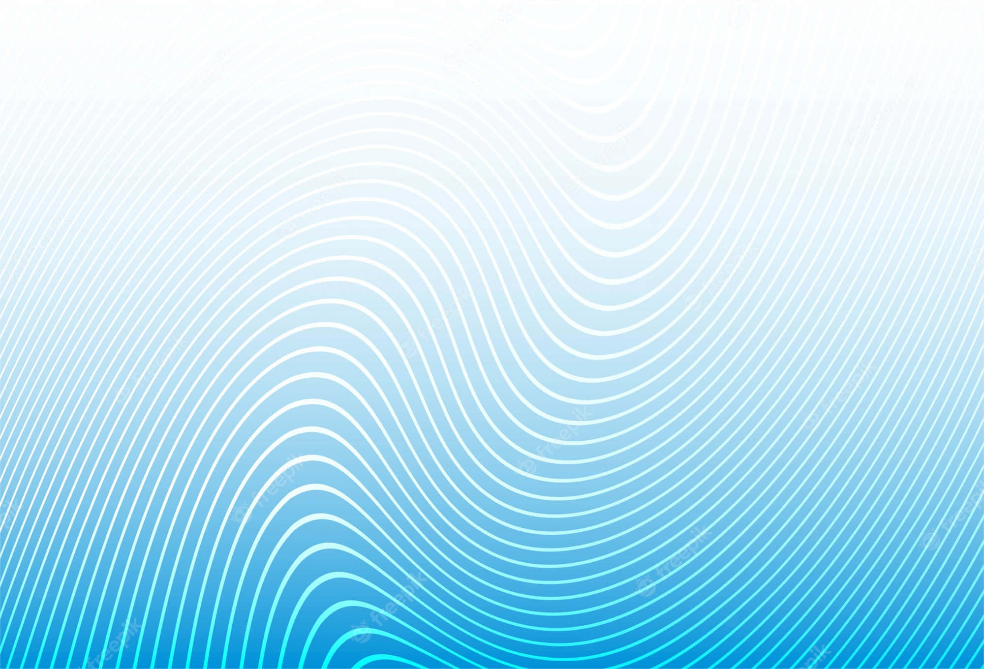 lines 桌布 壁紙 — 波浪形白色線條在漸變藍色背景上流動，營造出寧靜的數位圖案。