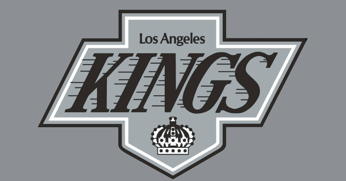 Los Angeles Kings 桌布 壁紙 — 洛杉磯國王隊標誌，以黑色、灰色和白色呈現於純灰色背景上。