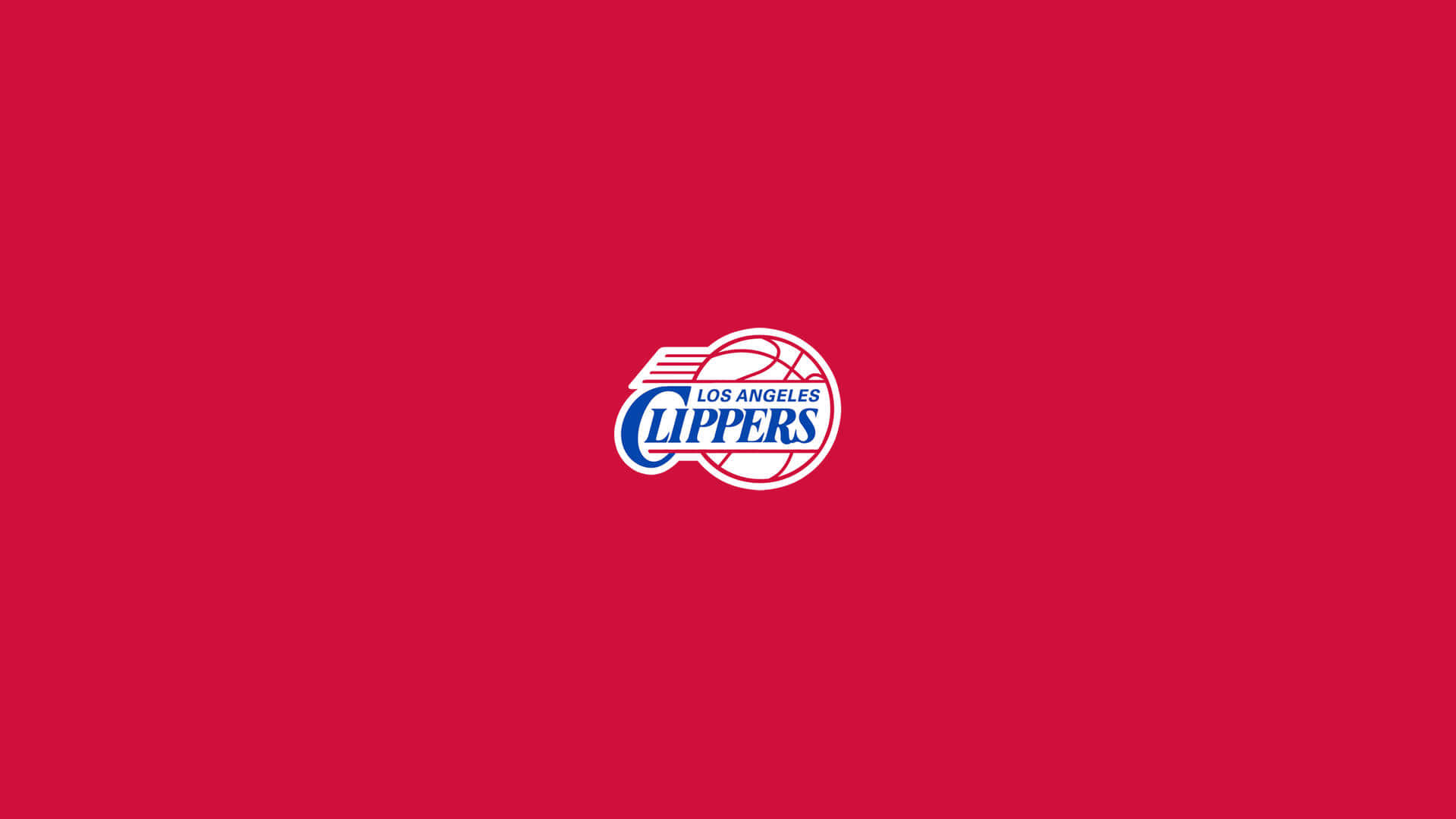 NBA 桌布 壁紙 — 洛杉磯快艇隊標誌居中於純紅色背景上，帶有白色和藍色細節。