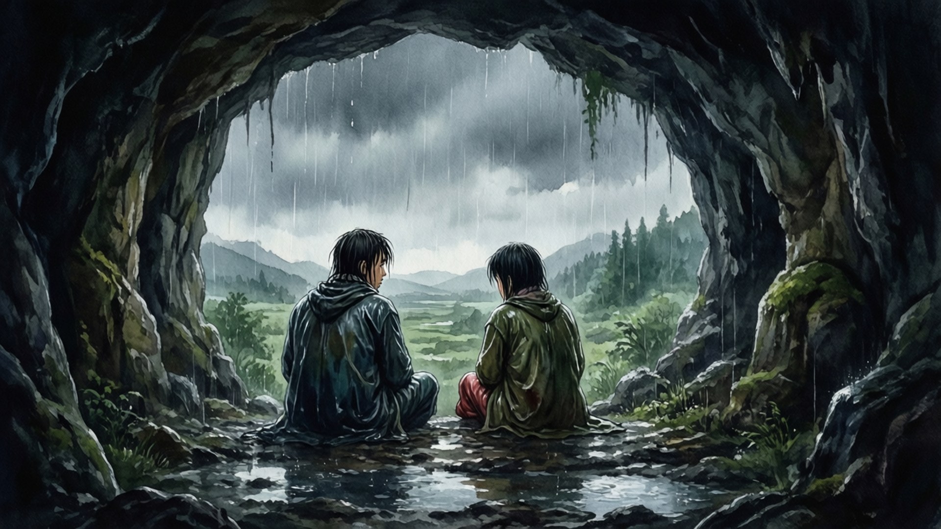 洞穴避雨處 壁紙