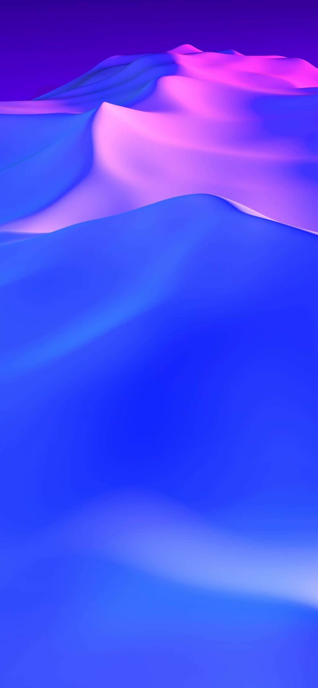 Blue iPhone 桌布 壁紙 — 流動的抽象布料，帶有漸變藍色和紫色色調，柔軟的摺痕和光滑的質感。