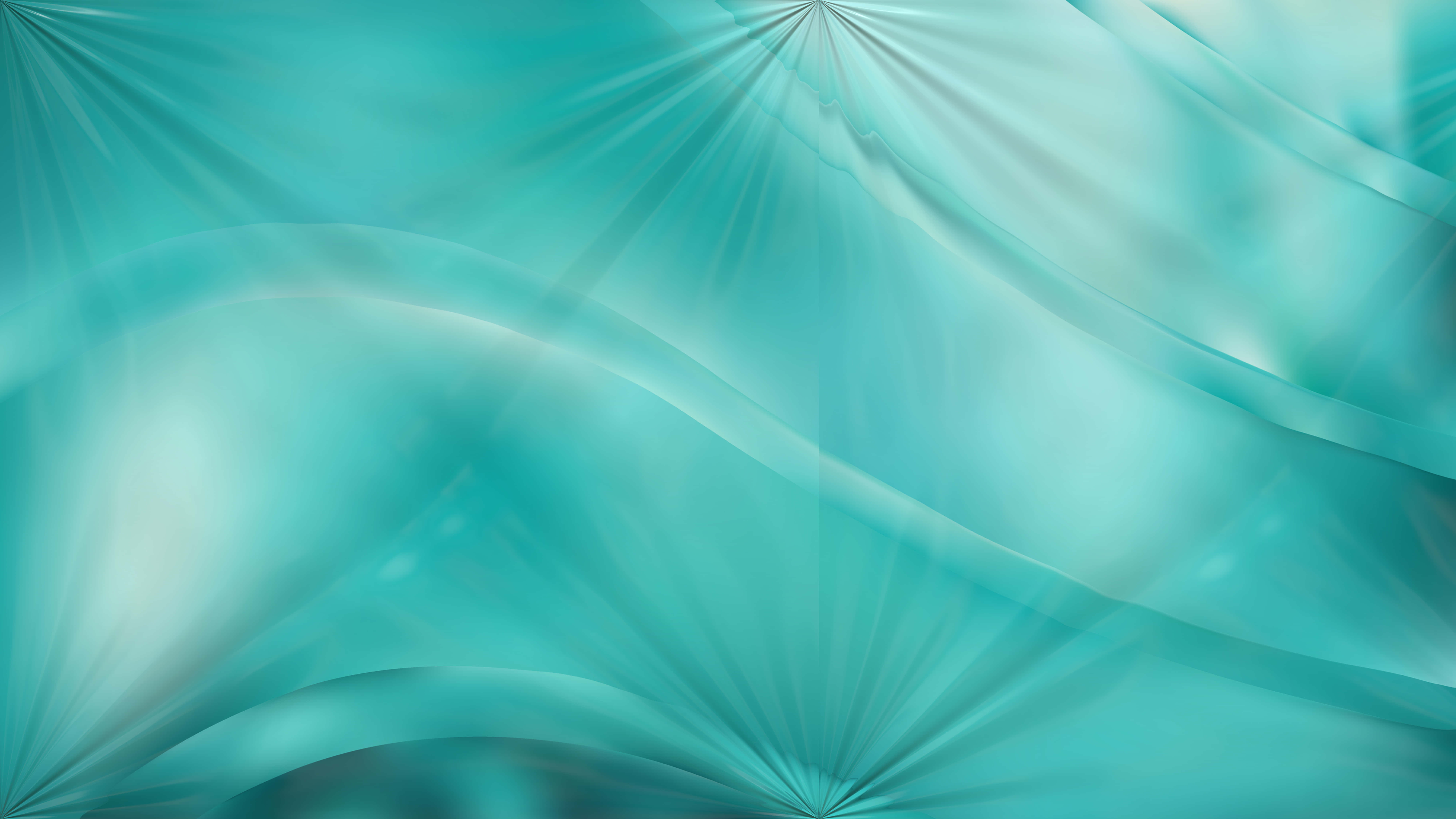 Turquoise Blue 桌布 壁紙 — 流動的綠松石布料隨著從中心點輻射出的光芒而起伏。
