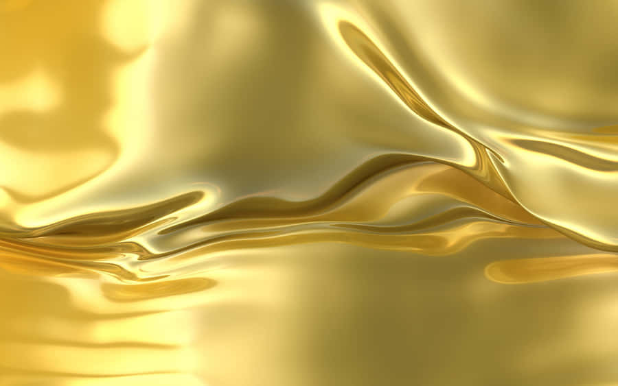 Shiny Gold 桌布 壁紙 — 流動的金色布料，帶有柔軟的漣漪和溫暖的高光，營造出奢華的抽象紋理。