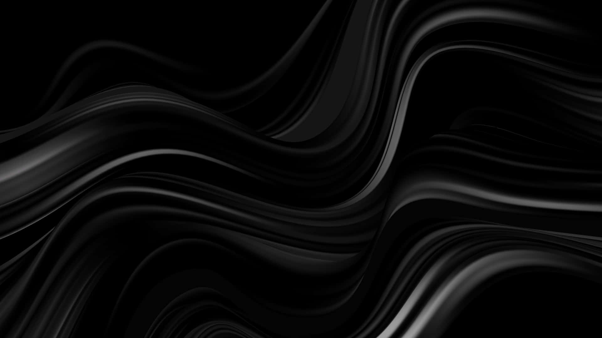 Dark Abstract Art 桌布 壁紙 — 流動的黑色和灰色波浪在深色畫布上泛起漣漪，營造出流暢的抽象動感。
