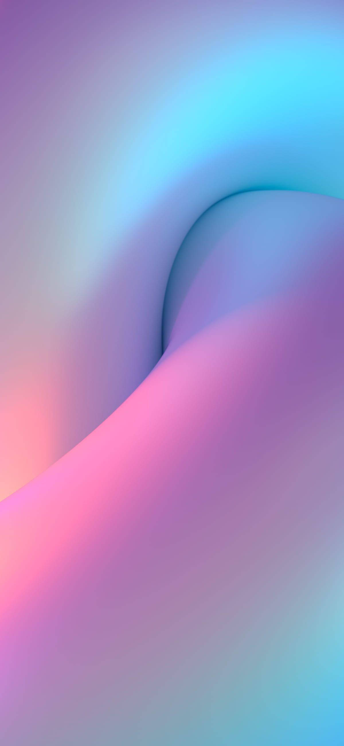 pastel 桌布 壁紙 — 流暢平滑的抽象形態在柔和粉紅、藍色和紫色漸變中優雅地彎曲。