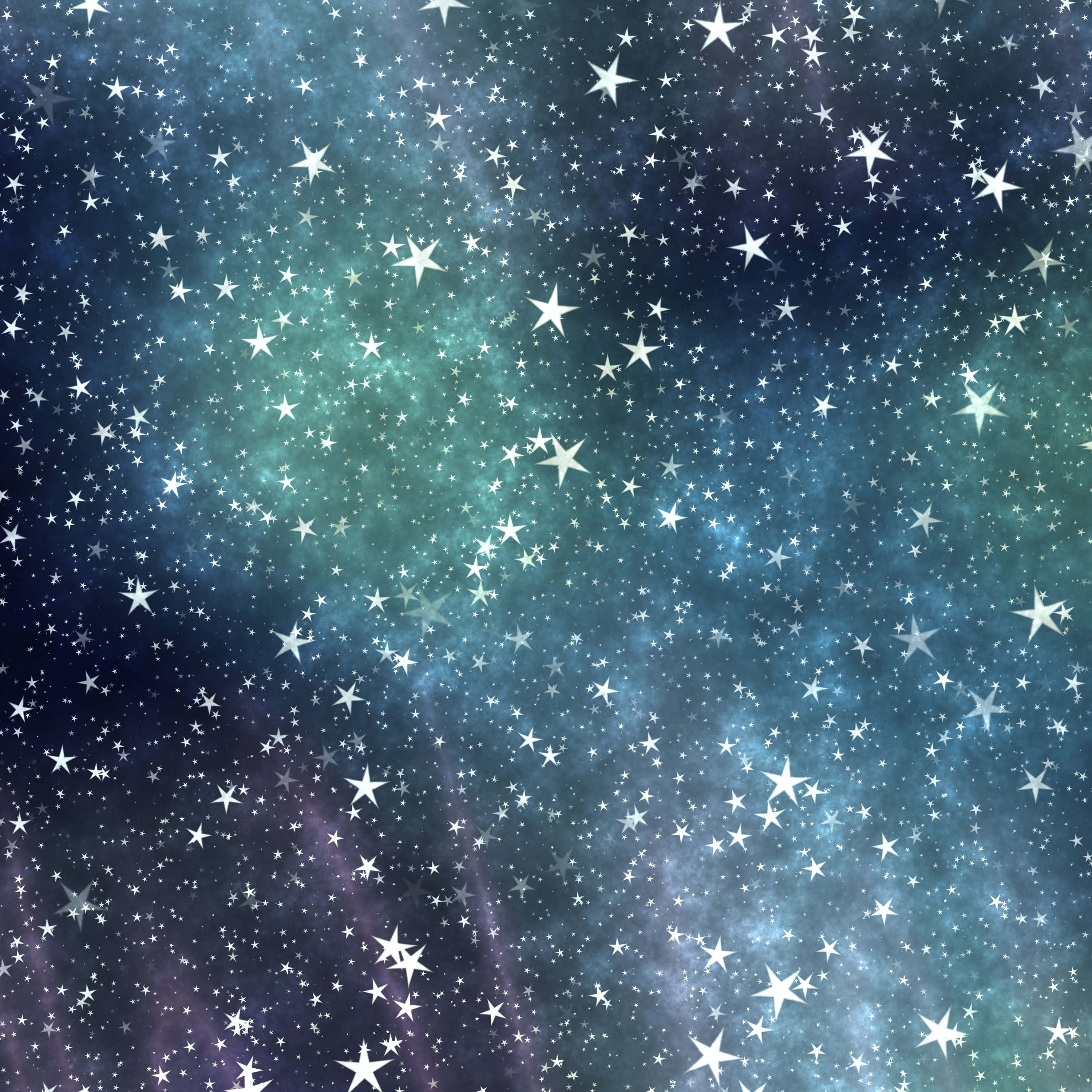 2560x1440 動態圖片 桌布 壁紙 — 浩瀚的宇宙空間，充滿了閃爍的白色星星，背景是深藍色和藍綠色的星雲漸變。