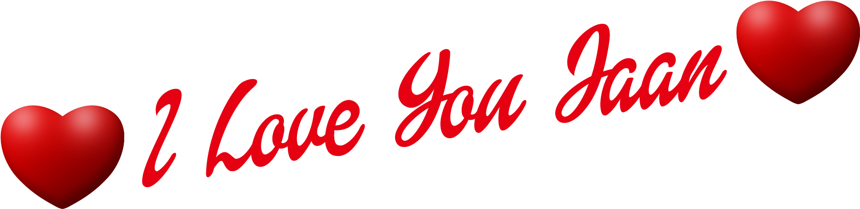 我愛你 Jaan 心形 PNG 名字 - 愛之海中的一滴