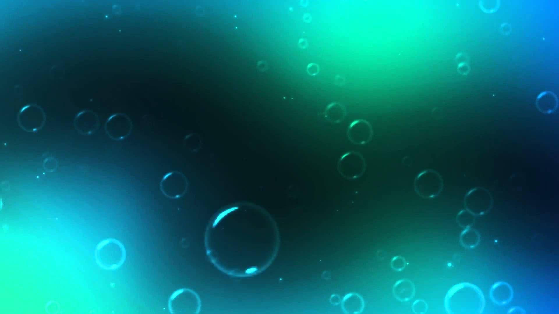 圖形 桌布 壁紙 — 浮動的半透明氣泡穿過藍綠色和深藍色水下光線的漸變。