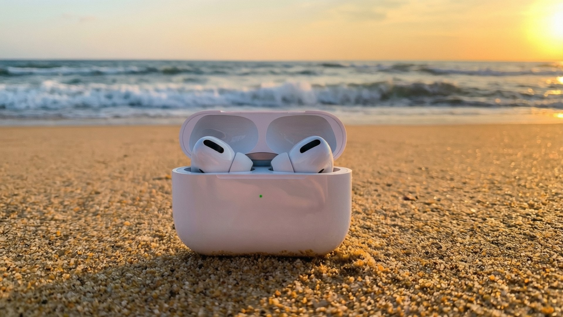 海灘日落AirPods 壁紙