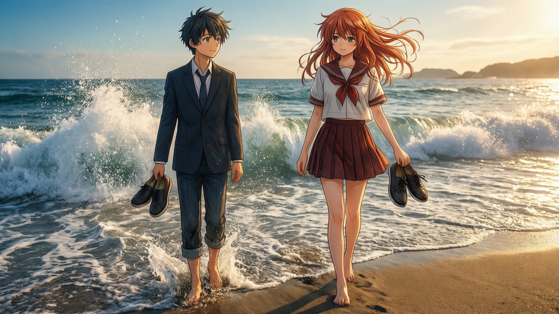 海灘漫步 壁紙