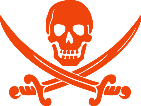 海盜骷髏與交叉骨圖標 壁紙