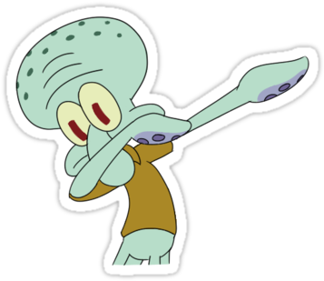 Squidward 桌布 壁紙 — 海綿寶寶中的章魚哥做出單臂伸直、另一臂彎曲手肘的 dab 姿勢。