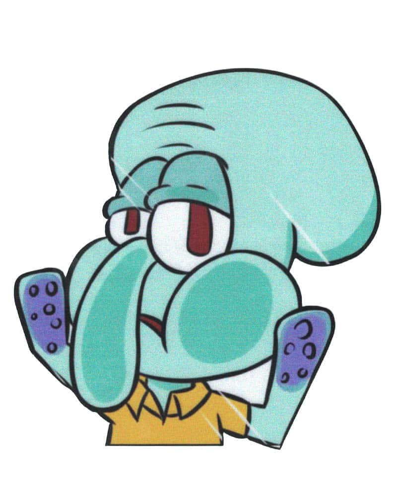Squidward 桌布 壁紙 — 海綿寶寶中的章魚哥雙臂交叉、瞇著眼睛，看起來很惱火。