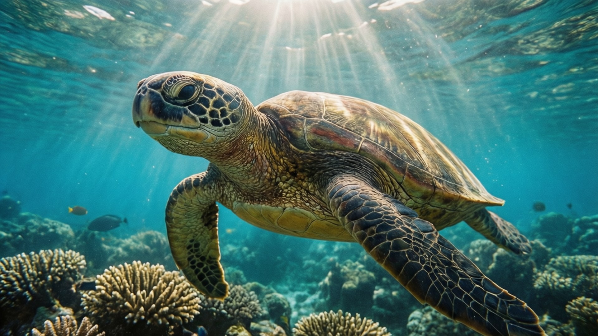 海龜水下悠游 壁紙