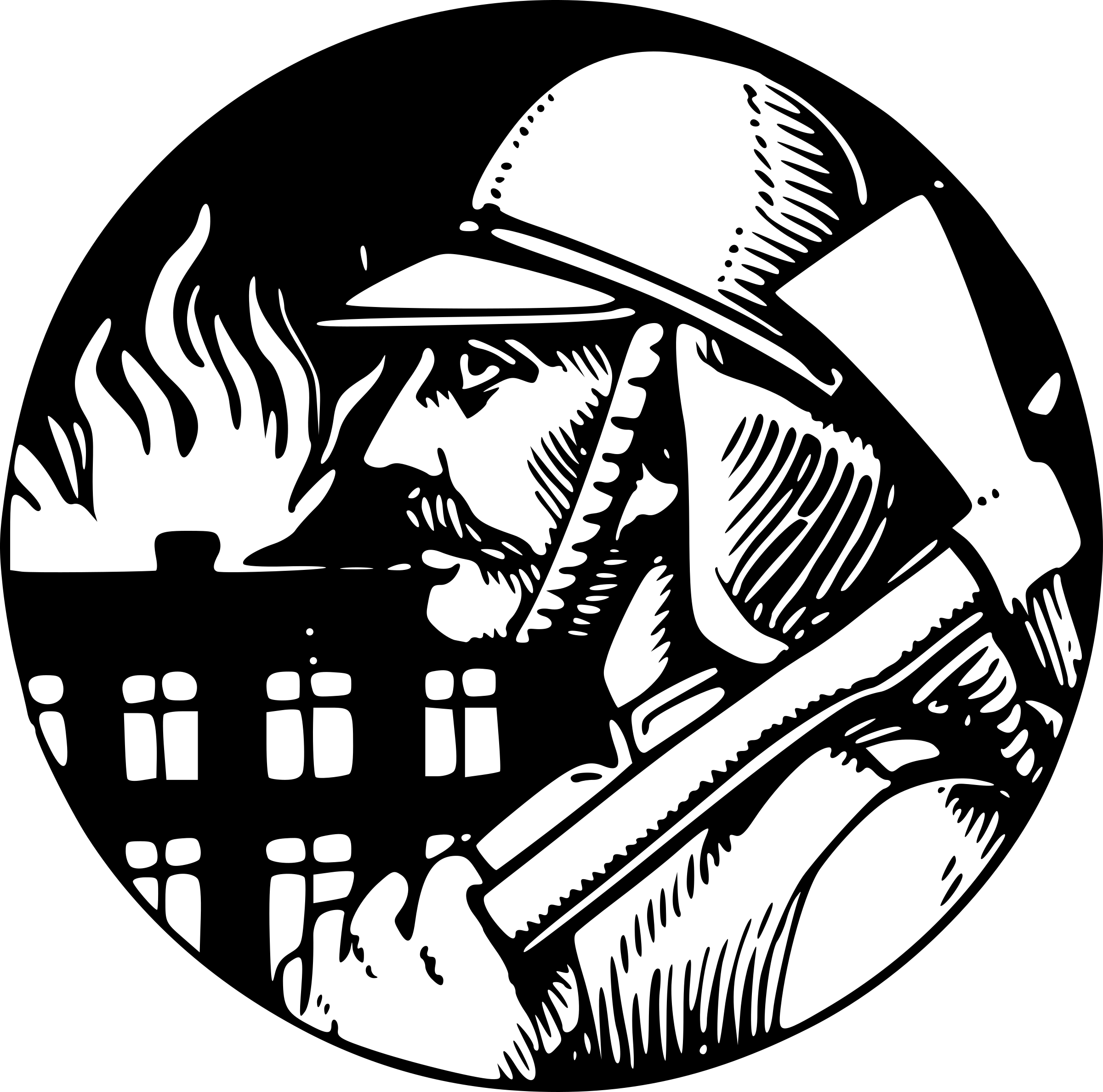 消防員剪影對抗烈焰 壁紙