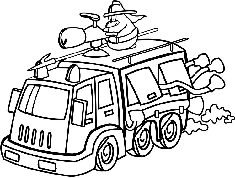 消防車著色頁 壁紙