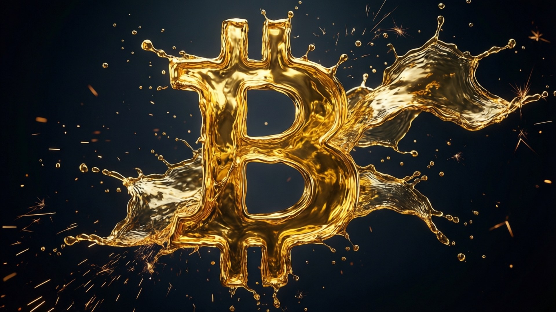 液態黃金比特幣飛濺 壁紙