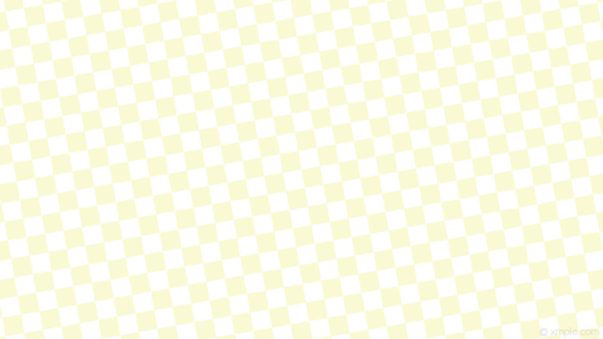 桌布 壁紙 — 淡黃色和白色方塊組成的對角棋盤圖案，營造出乾淨的幾何壁紙設計。