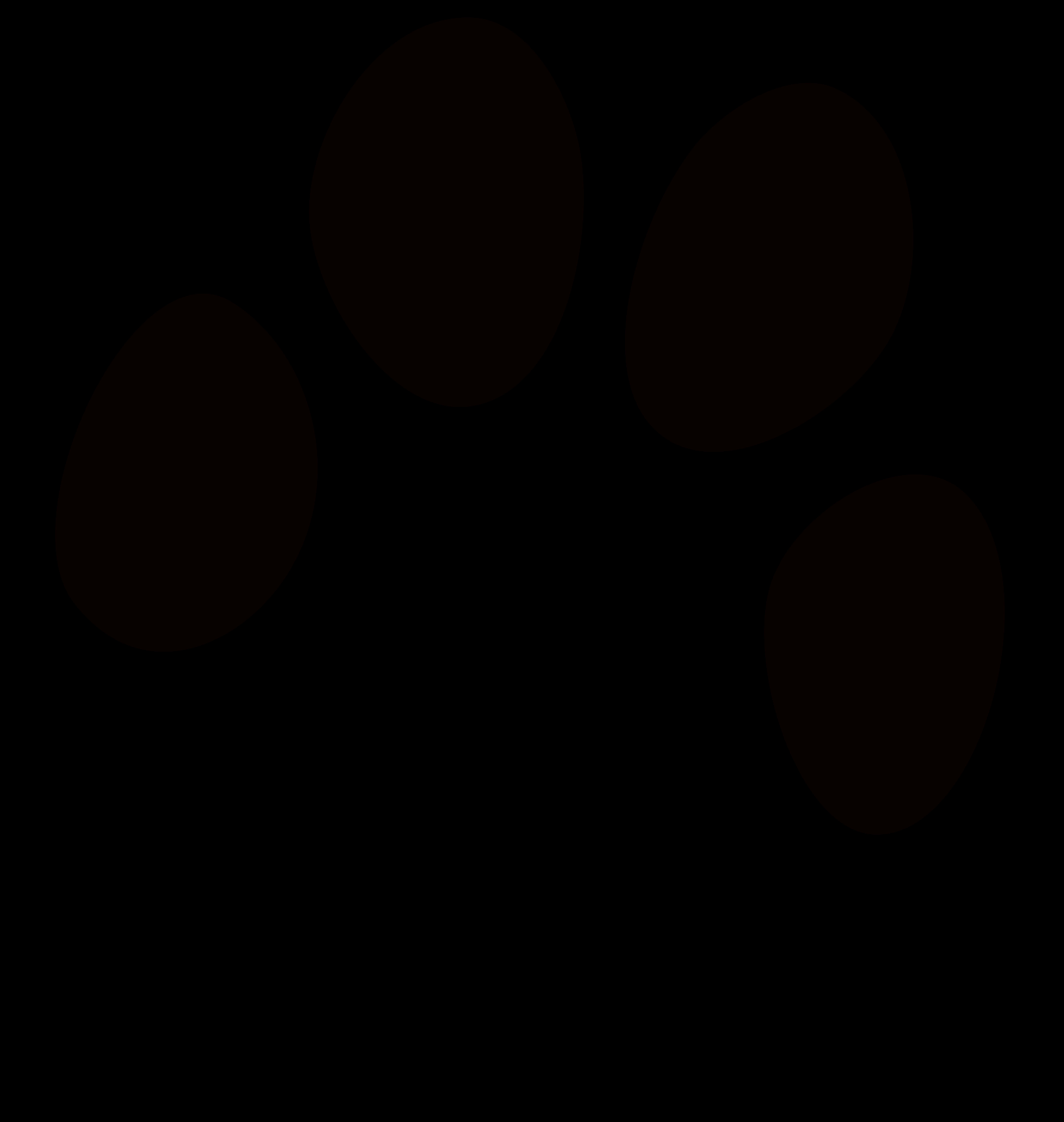 paws 桌布 壁紙 — 深棕色爪印剪影在純黑色背景上顯得格外突出。