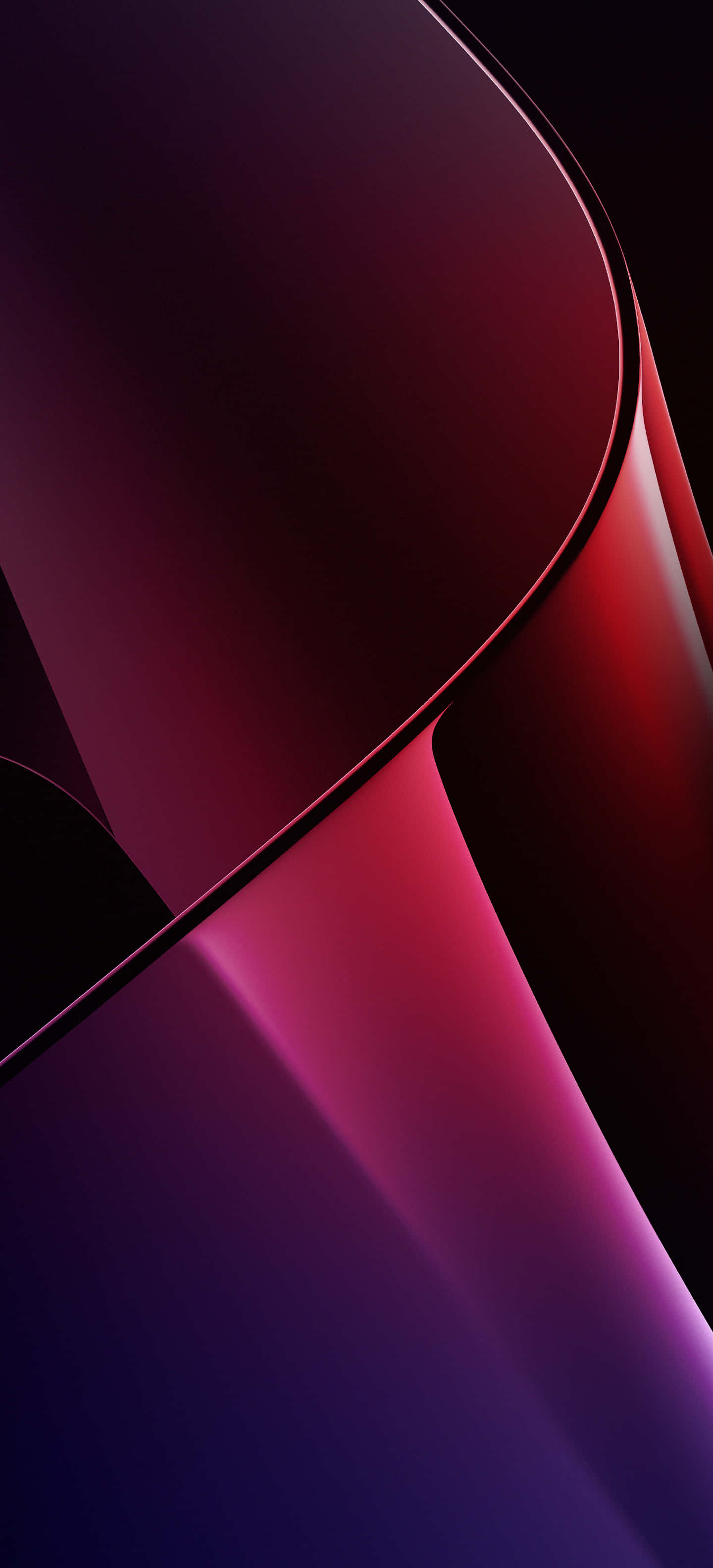 Cool Design iPhone 桌布 壁紙 — 深洋紅色和紫羅蘭色漸層的平滑流動曲線，營造出時尚的抽象數位桌布。