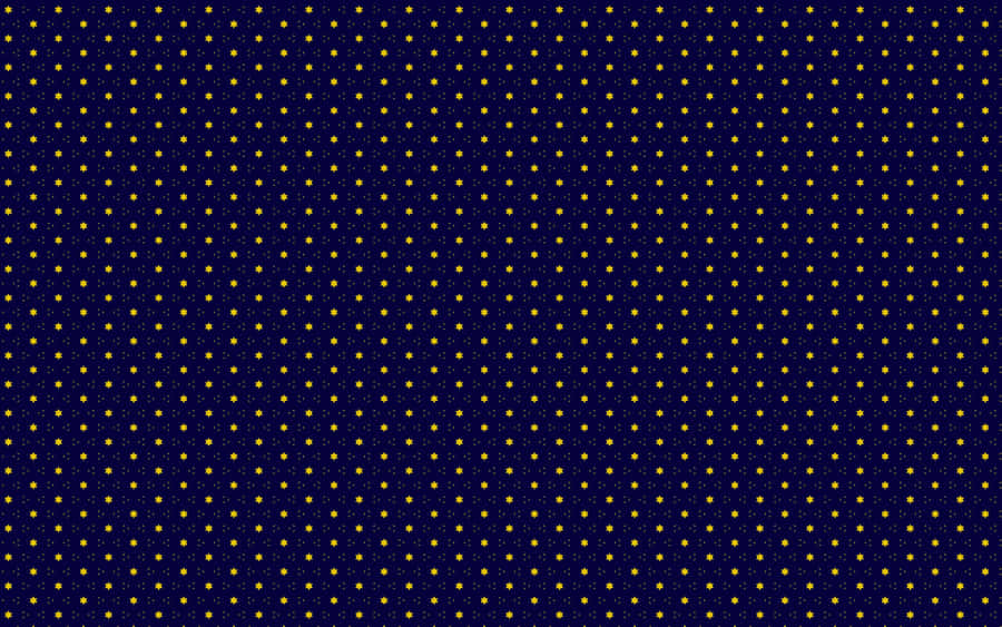 Aesthetic Tumblr Desktop 桌布 壁紙 — 深海軍藍色背景，飾有重複的小金色星星和微弱的白色圓點圖案。
