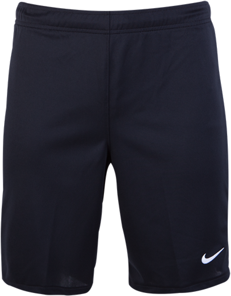 百慕達 桌布 壁紙 — 深海軍藍色運動短褲，右小腿下方有白色Nike swoosh標誌，背景透明。