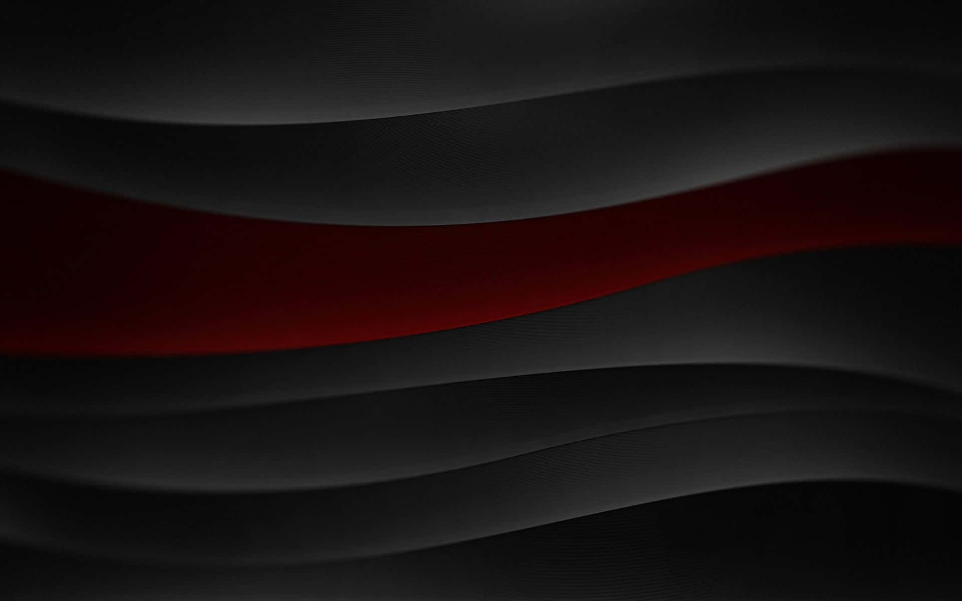 Wavy Lines 桌布 壁紙 — 深灰色波浪層在畫面中流動，中間有一條大膽的深紅色條紋穿過。