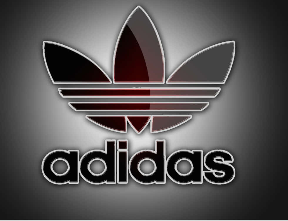 深灰色背景上帶有紅色和黑色漸變的Adidas標誌。 — Valorant Logo 壁紙