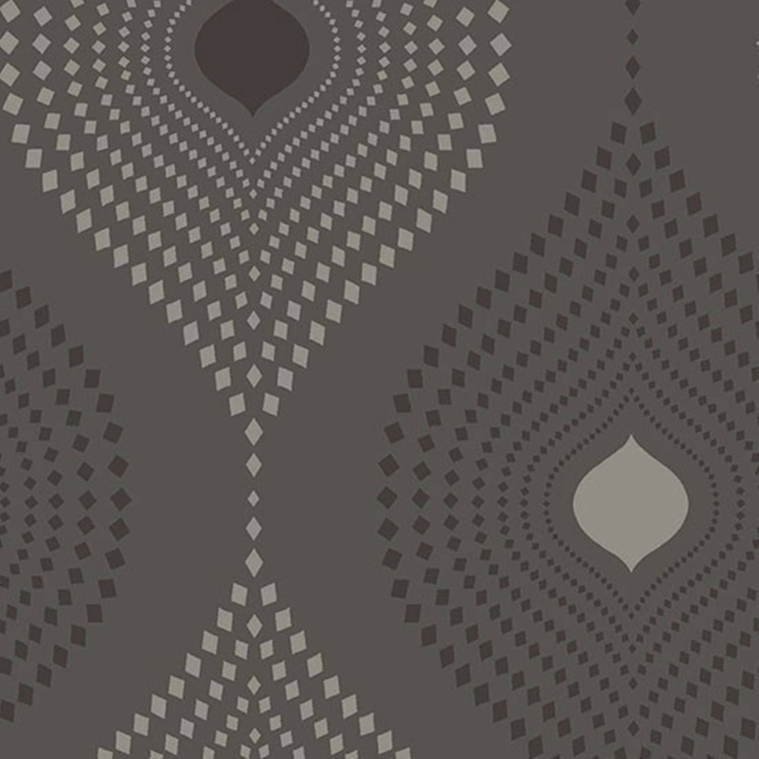Interior Design 桌布 壁紙 — 深灰色背景上帶有灰色和白色重複菱形圖案的幾何壁紙。