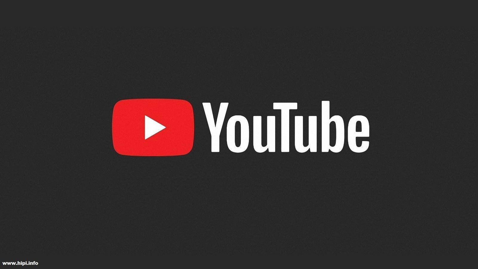 YouTube 桌布 壁紙 — 深灰色背景上帶有紅色播放按鈕和白色文字的YouTube標誌。