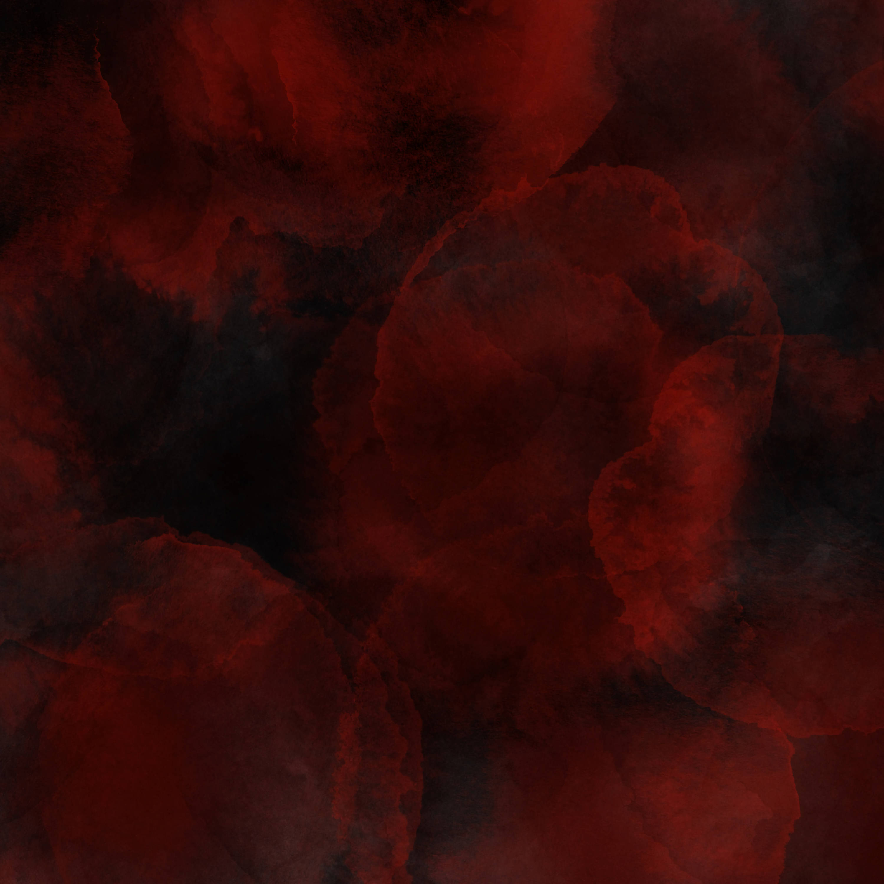 black textured 桌布 壁紙 — 深紅與黑色水彩花朵在富有質感的有機形態中旋轉，構成令人難忘的抽象構圖。