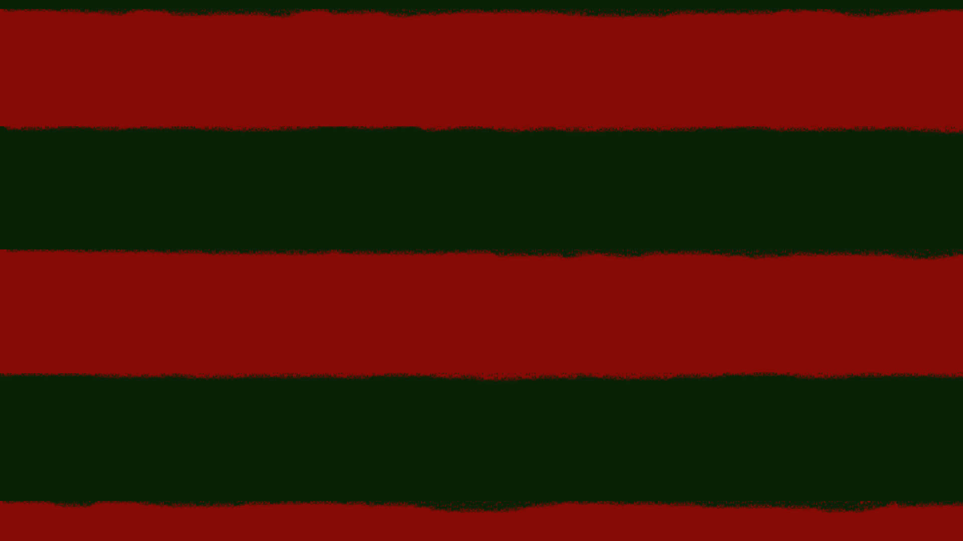 Freddy Krueger 桌布 壁紙 — 深紅色和深綠色的粗體水平條紋，帶有紋理筆觸邊緣。