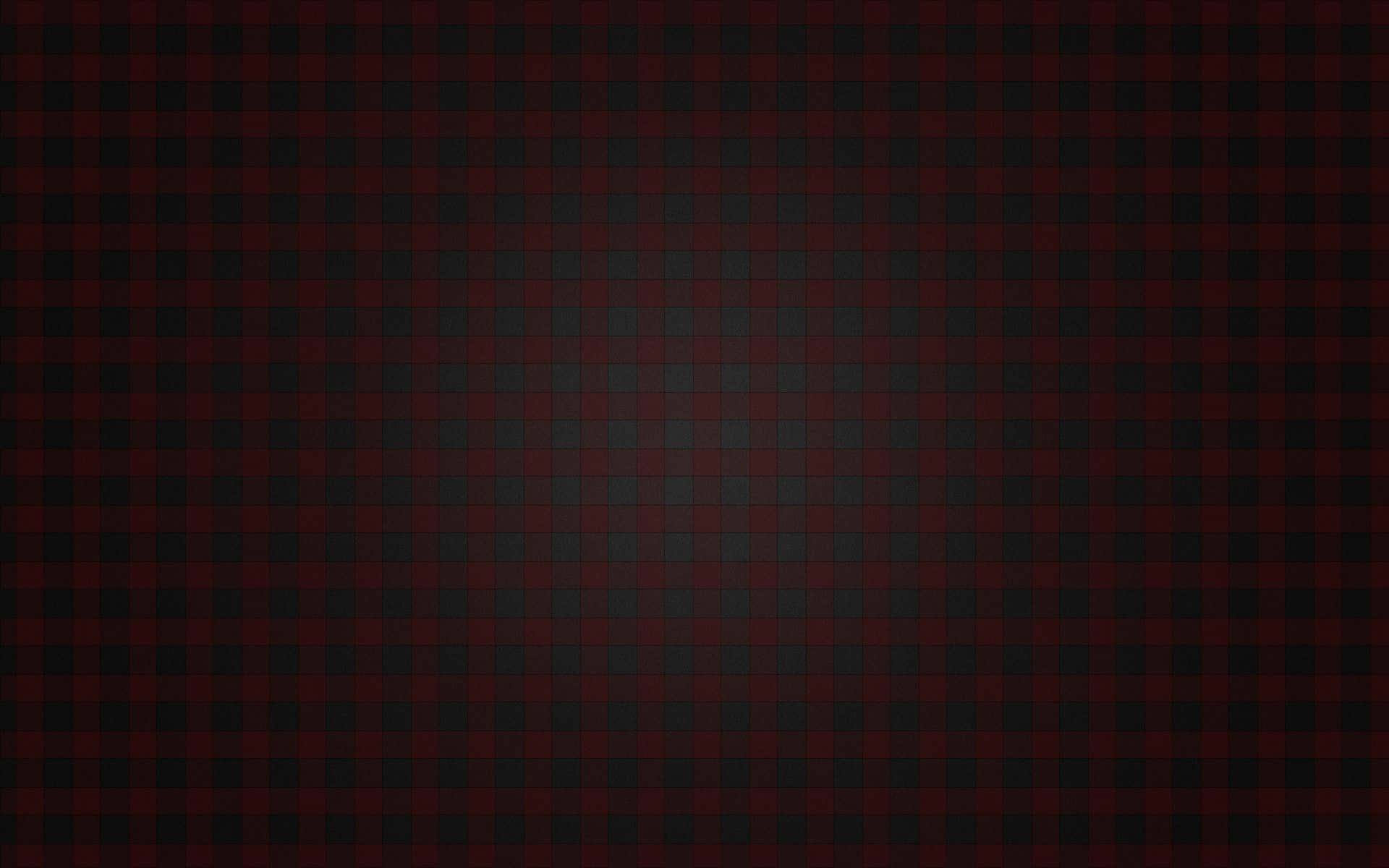Plaid 桌布 壁紙 — 深紅色和黑色格紋圖案，中心帶有柔和發光效果，營造出陰鬱的漸變效果。