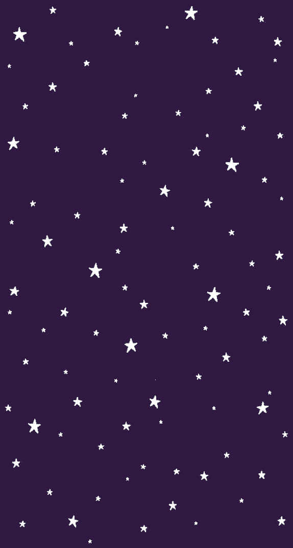 Purple Star 桌布 壁紙 — 深紫色夜空點綴著散落的白色星星，大小不一。