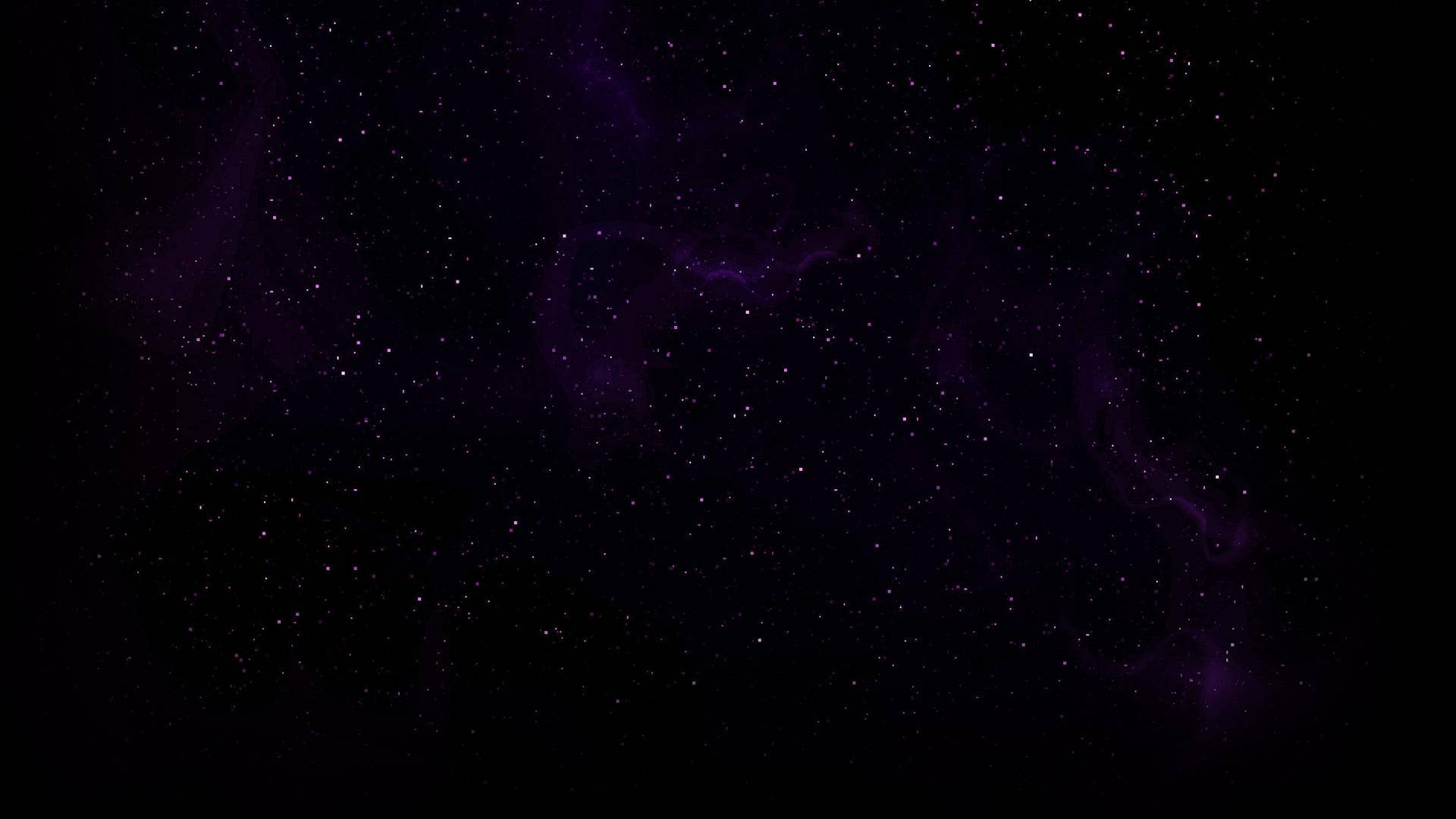 黑紫美學 桌布 壁紙 — 深紫色星雲在黑色宇宙背景下與散落的星星一起旋轉。